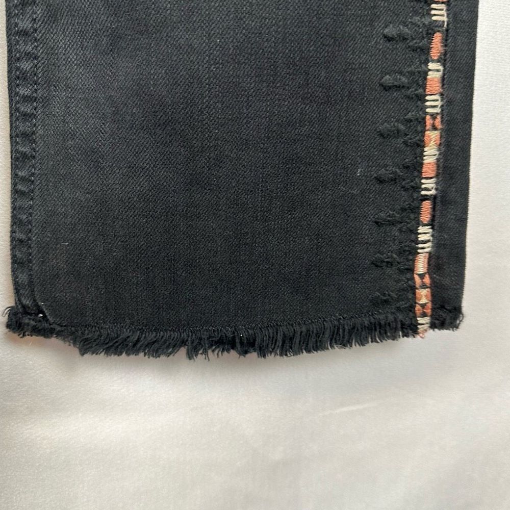 Johnny Was The Cropped Baby Boot Mid Ride Slim Fit Black Frayed Hem Jeans 25 - Picture 5 of 9
